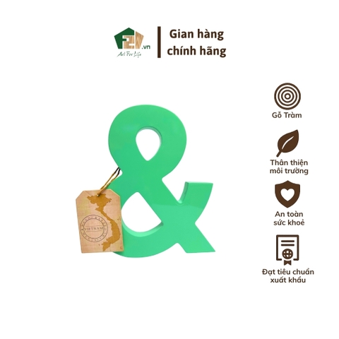 Chữ cái "&" sơn mài xanh lá