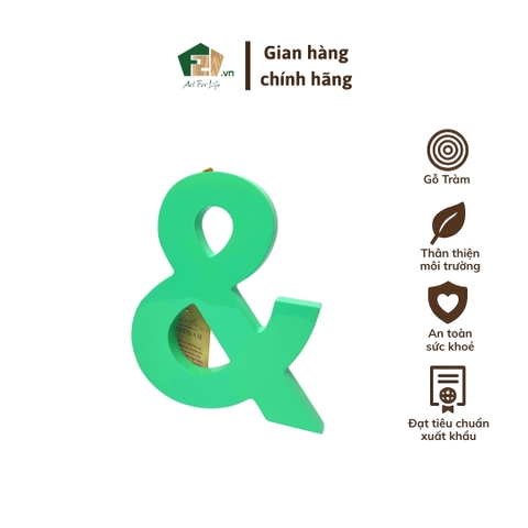 Chữ cái "&" sơn mài xanh lá