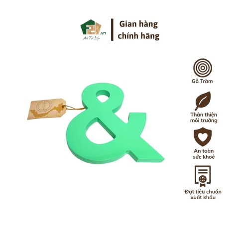 Chữ cái "&" sơn mài xanh lá