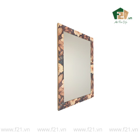 Gương treo chữ nhật sơn mài hoa văn nổi bật