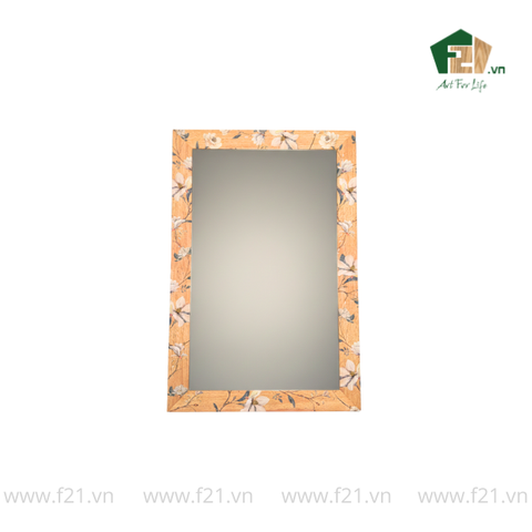 Gương treo chữ nhật sơn mài hoa văn nổi bật