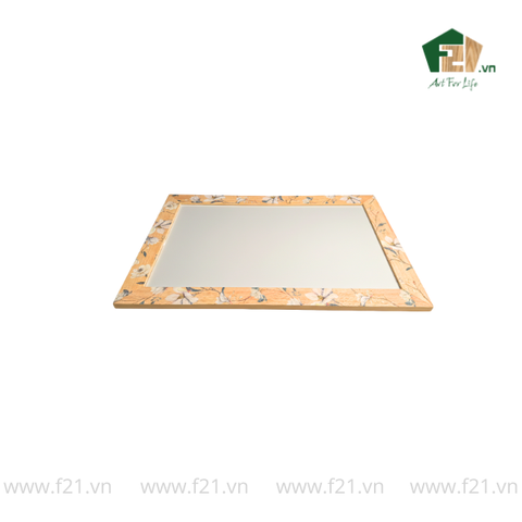 Gương treo chữ nhật sơn mài hoa văn nổi bật
