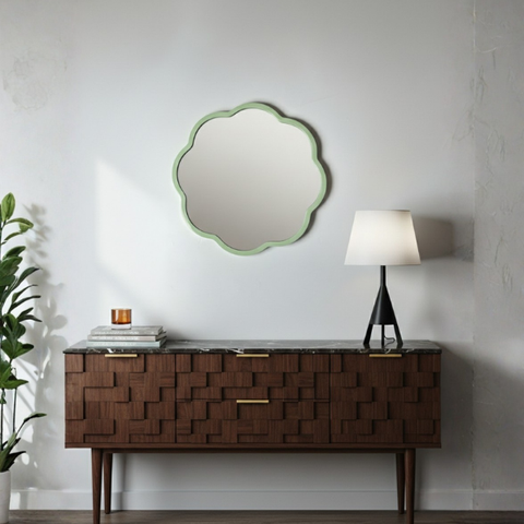 Gương treo gỗ lượn sóng thiết kế cách điệu tinh tế