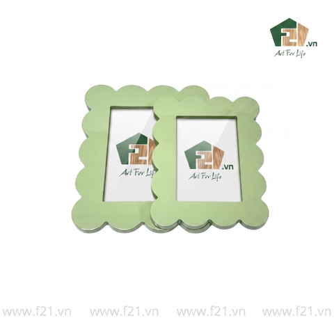 Khung hình chữ nhật gỗ viền lượn sóng mềm mại