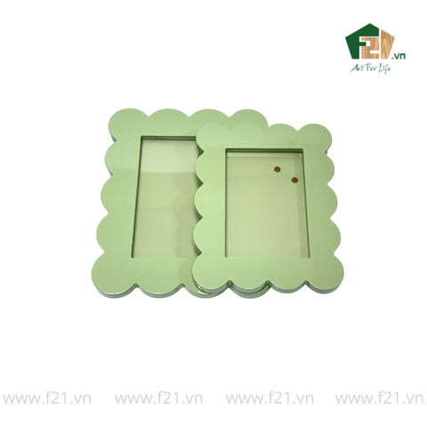 Khung hình chữ nhật gỗ viền lượn sóng mềm mại