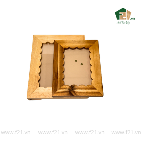 Khung hình chữ nhật gỗ viền lượn sóng mềm mại