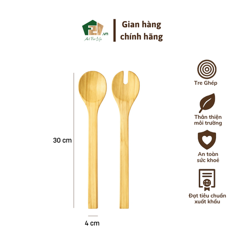 Muỗng nĩa tre bộ 2