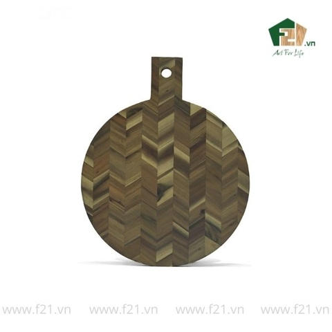 Thớt tròn gỗ tự nhiên họa tiết vân xương cá