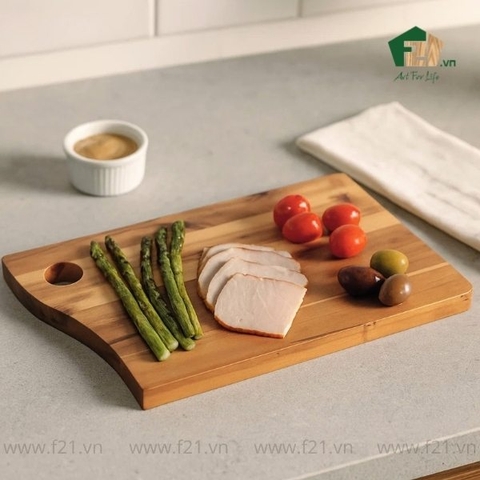 Thớt chữ nhật gỗ tự nhiên có lỗ treo