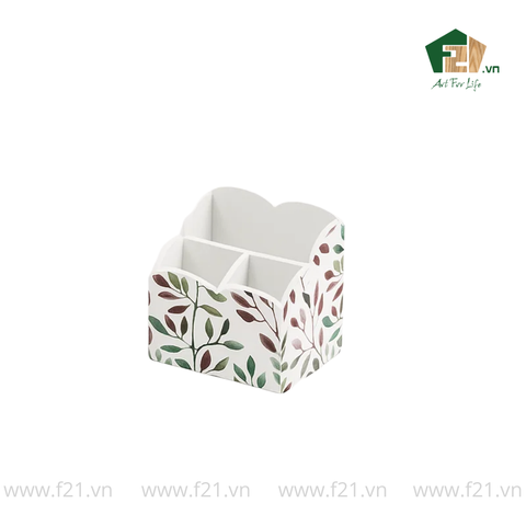 Bộ văn phòng phẩm gỗ sơn mài lá nguyệt quế cách điệu