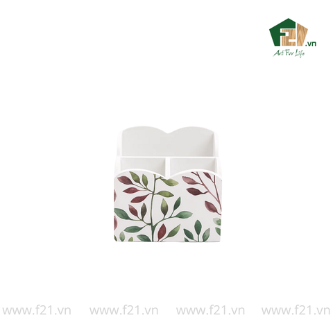 Bộ văn phòng phẩm gỗ sơn mài lá nguyệt quế cách điệu