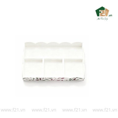 Bộ văn phòng phẩm gỗ sơn mài lá nguyệt quế cách điệu