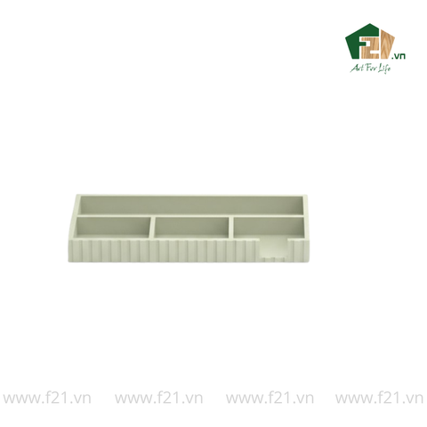 Bộ văn phòng phẩm gỗ sơn mài xanh ngọc kẻ sọc nổi