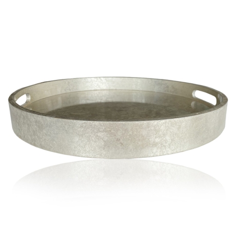 Khay Tròn Dán Bạc Vụn