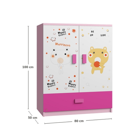 Tủ Quần Áo Cho Bé Happiness (80x50x100cm)