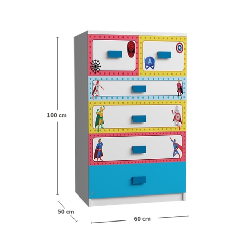 Tủ Quần Áo Cho Bé Hình Siêu Anh Hùng (60x50x100cm)
