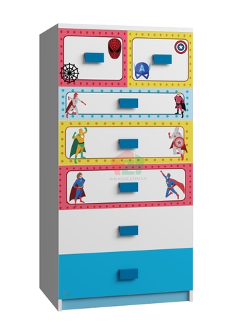 Tủ Quần Áo Cho Bé Hình Siêu Anh Hùng (60x50x120 cm)