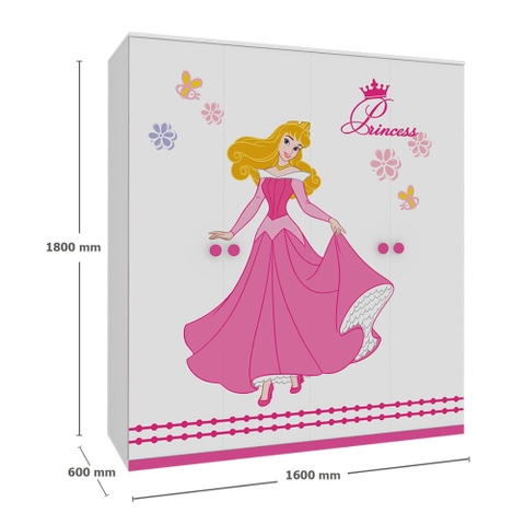 Tủ Quần Áo Trẻ Em Công Chúa (1m6)