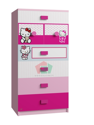 Tủ Quần Áo Trẻ Em Hello Kitty (60x50x120 cm)