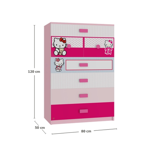Tủ Quần Áo Trẻ Em Hello Kitty (80x50x120cm)