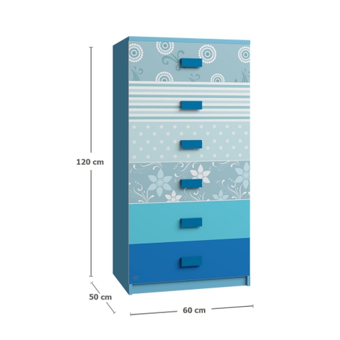 Tủ Quần Áo Trẻ Em Hoa Văn (60x50x120 cm)