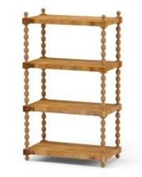 Kệ chữ nhật 4 tầng gỗ với trụ chuỗi oval đẹp mắt