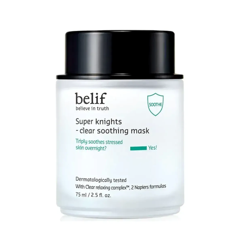 Mặt nạ ngủ làm dịu và chăm sóc da nhạy cảm Belif Super Knights - Clear Soothing Mask 75ml