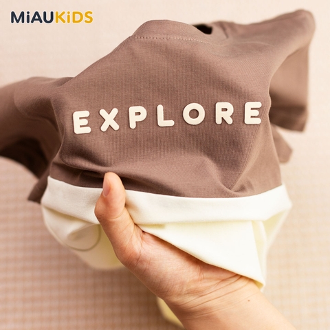 Đồ bộ bé trai EXPLORE cotton mềm mại thoáng mát cho bé đi học chơi
