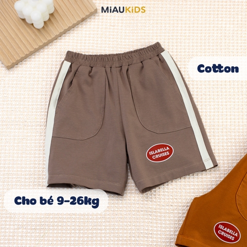Quần Đùi Bé Trai Cotton Phối Túi Thun Co Giãn Mềm Mát Thoáng Khí