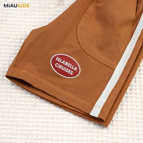Quần Đùi Bé Trai Cotton Phối Túi Thun Co Giãn Mềm Mát Thoáng Khí