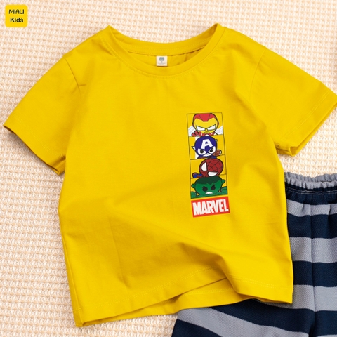 Bộ quần áo bé trai Marvel chibi cotton mềm mát thoáng khí