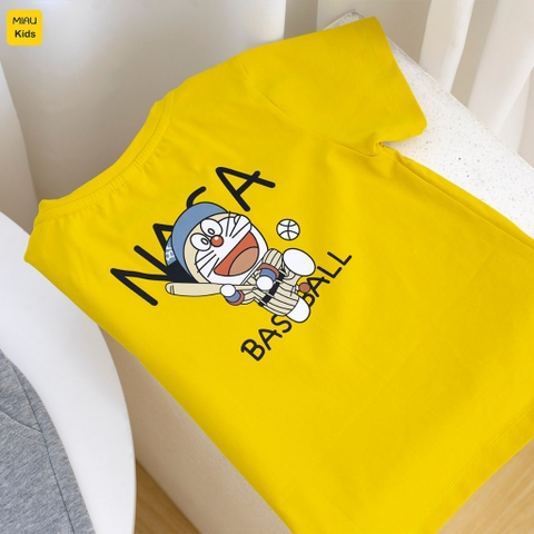 Bộ Đồ Bé Trai Cotton In Doraemon NASA Baseball - Set Đồ Cộc Tay Mùa Hè
