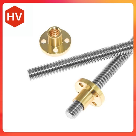 Vitme T8 bước 2mm thanh ren chuyển động tịnh tiến 200 250 300 350 400 450 500 mm