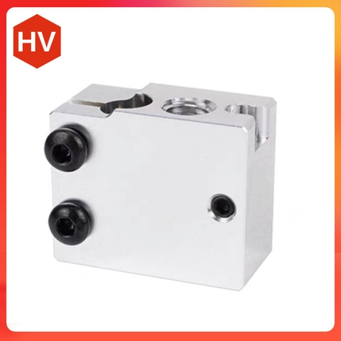 Khối nhôm gia nhiệt và bọc silicon E3D Volcano có lỗ gắn cảm biến PT100 thép cho máy in 3D
