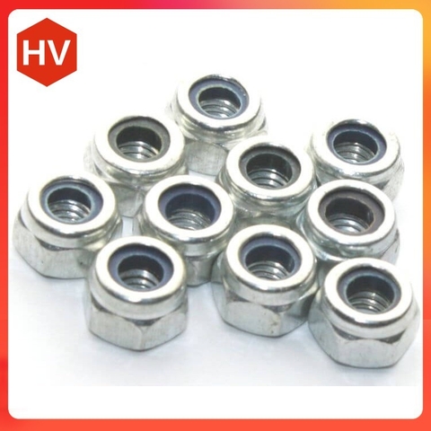 Đai ốc inox 304 có đệm cao su chống trượt, tuột ốc M2 M3 M4 M5