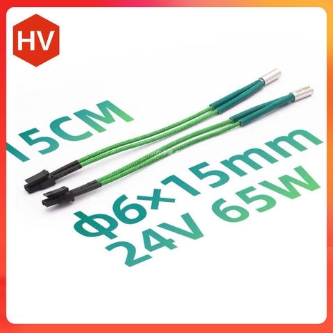 Đầu gia nhiệt điện trở 24v 40w 65w kích thước ngắn, sẵn jack cắm cho máy in 3D