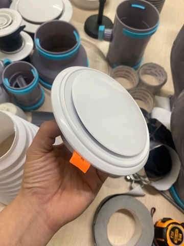 Cửa gió khí tươi nhựa ABS tròn D110mm Loại cao cấp viền trắng