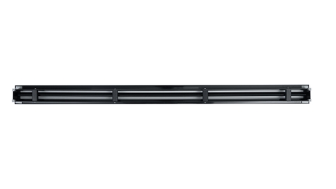 Cửa gió Slot khung viền 1 khe gió viền trắng đen, nhựa PVC màu trắng, 1 nan đen có thể điều chỉnh góc