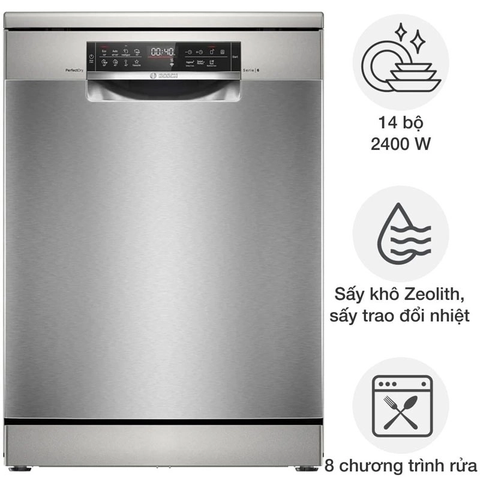 Máy rửa bát Bosch SMS6ZCI01P Series 6, 14 bộ có đèn, sấy Zeolith, nhập Đức