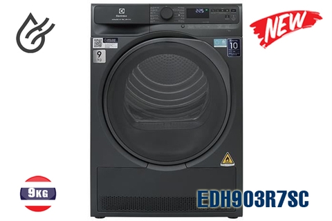 Máy sấy bơm nhiệt Electrolux 9kg xám đen EDH903R7SC