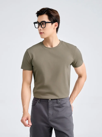 Áo thun Nam Basic Slimfit Thun Rib Cotton Mềm