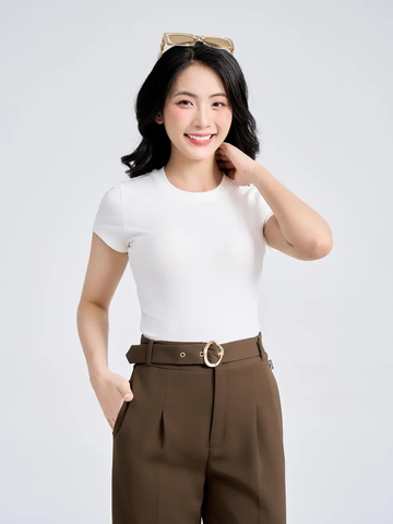 Áo Phông Nữ Slimfit Thun Rib Coton Mềm