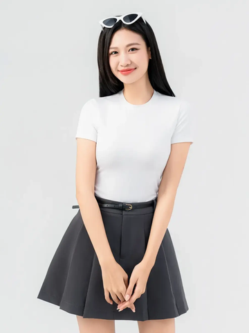 T-shirt Nữ Ôm Cổ Cao Croptop