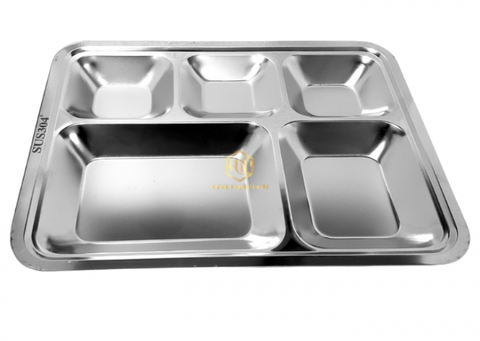 Khay Cơm 5 Ngăn Đặc Biệt Inox 304 (35 x 27 x 2.8cm) - Hưng Thuận Phát