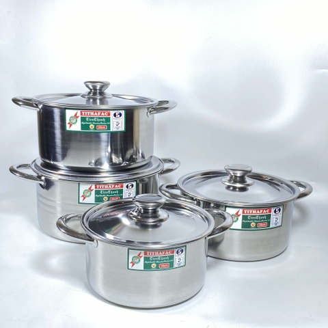 Nồi Inox TITHAFAC Cao Cấp Nấu Được Bếp Từ Nhiều Size - Hàng Việt Nam Sản Xuất