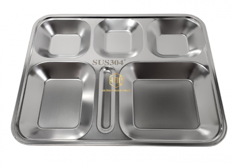 Khay Cơm 6 Ngăn Đặc Biệt Inox 304 (28 x 35.5 x 3cm) - Hưng Thuận Phát