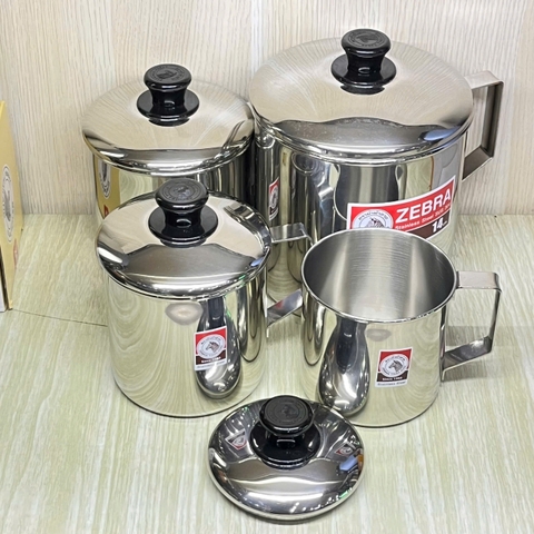 Ca Nước Zebra Inox 304 Có Nắp Nhiều Size - Nhập Khẩu Thái Lan