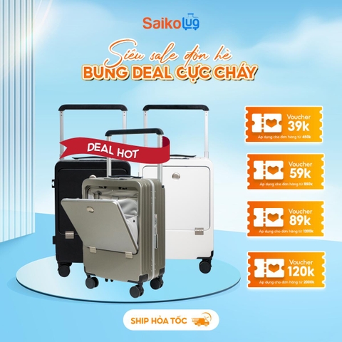Vali Doanh Nhân TRAVELKING KN 8082 - Ngăn Laptop Chống Sốc, Cổng Sạc USB, Khóa TSA An Toàn, Bánh Xe 360° Linh Hoạt