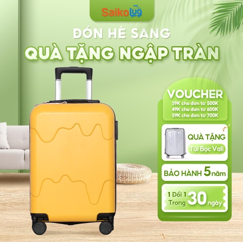[Size 20] Vali kéo Hùng Phát 230 Nhựa Abs siêu nhẹ có khay để cốc, móc treo đồ tiện lợi