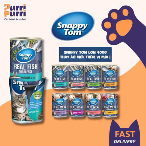 Pate Mèo SNAPPY TOM Real Fish & Real Meat [Lon 400g]